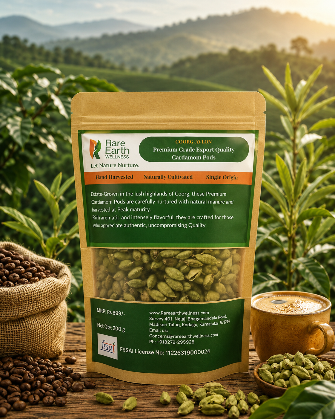 Coorg Avlon AAA Grade Cardamom 200g